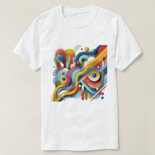 Farbige Abstrakte Grafik Weiß T-Shirt