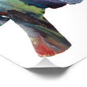 Farbige abstrakte Grossbeak-Silhouette Fotodruck (Ecke)