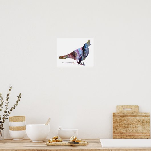 Farbige abstrakte Grouse-Silhouette Poster (Küche)