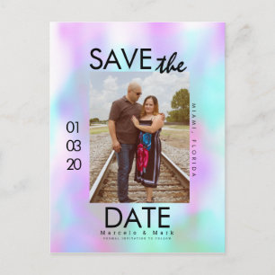 Farbige abstrakte helle Save-The-Dates-Foto Postkarte