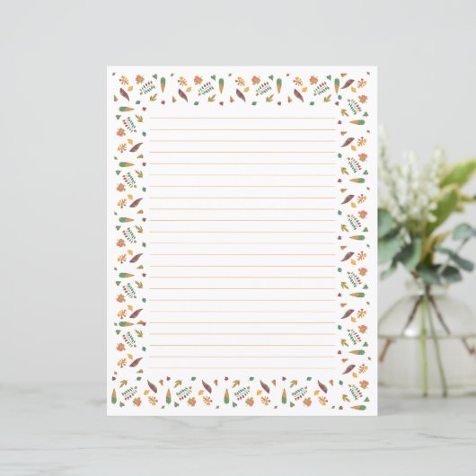 Farbige Abstrakte Herbstleaves Linder Stationery (Stehend Vorderseite)