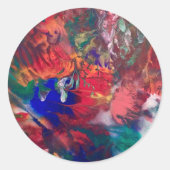 Farbige Abstrakte Hippie-Regenbogen-Aufkleber Runder Aufkleber (Vorderseite)