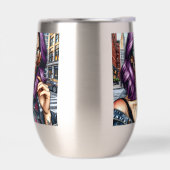 Farbige Abstrakte Hübsche Dame mit Lila Haar (Links)