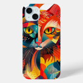 Farbige abstrakte Katze - geometrisches 🎨 🐱 Case-Mate iPhone Hülle (Rückseite)