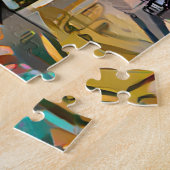 Farbige Abstrakte Katze | Herausforderung hart Puzzle (Seite)