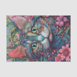 Farbige Abstrakte Katze Seidenpapier