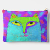 Farbige Abstrakte Katze Zubehörtasche (Rückseite)