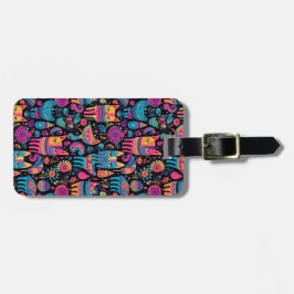 Farbige Abstrakte Katzen Gepäckanhänger