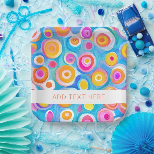 Farbige Abstrakte Kreise Art Artist HINZUFÜGEN EIG Pappteller (Party)