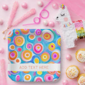 Farbige Abstrakte Kreise Art Artist HINZUFÜGEN EIG Pappteller (Party)