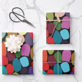 Farbige Abstrakte Kreise Geschenkpapier Set