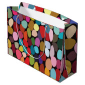 Farbige Abstrakte Kreise Große Geschenktüte (Rückseite Schrägansicht)