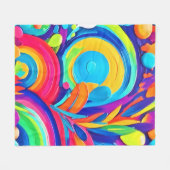 Farbige Abstrakte Kreise Malerei Fleecedecke (Vorderseite (Horizontal))