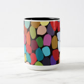 Farbige Abstrakte Kreise Zweifarbige Tasse (Mittel)