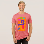 Farbige abstrakte Kunst 10 Tri-Blend Shirt (Vorderseite voll)