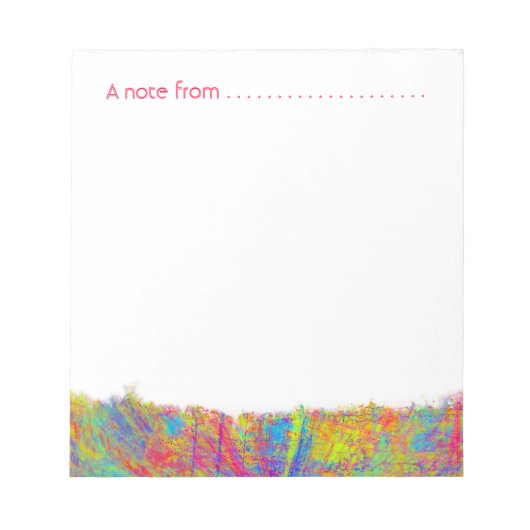 Farbige Abstrakte Kunst Edge Custom Notepad Notizblock (Vorderseite)