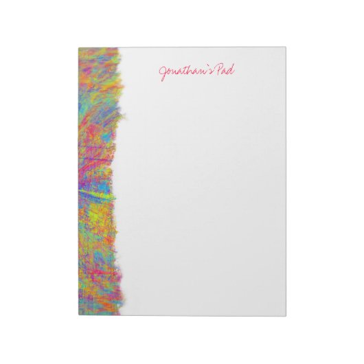 Farbige Abstrakte Kunst Edge Custom Notepad Notizblock (Rotiert)