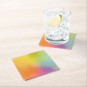 Farbige Abstrakte Kunst Gelb Rosa Blau Grün Rechteckiger Pappuntersetzer (Vor Ort)