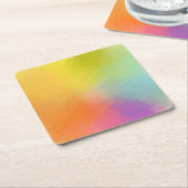 Farbige Abstrakte Kunst Gelb Rosa Blau Grün Rechteckiger Pappuntersetzer (angewinkelt)