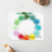 Farbige Abstrakte Kunst - Handschrift Mitteilungskarte (Vorderseite/Rückseite Beispiel)