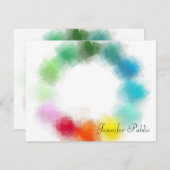 Farbige Abstrakte Kunst - Handschrift Mitteilungskarte (Vorne/Hinten)