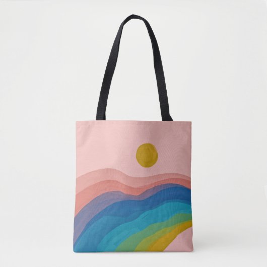 Farbige Abstrakte Kunst Künstlerisch Pink Yellow B Tasche (Vorderseite)