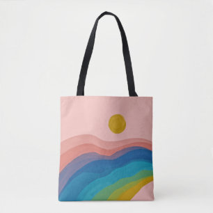 Farbige Abstrakte Kunst Künstlerisch Pink Yellow  Tasche