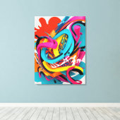 Farbige abstrakte Kunst Leinwanddruck (Insitu (Holzboden))