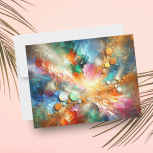 Farbige abstrakte Kunst mit Alkohol-Tinte Opal Mitteilungskarte