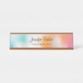 Farbige Abstrakte Kunst Moderne, handgeschriebene Schreibtischnamensplakette (Vorderseite )