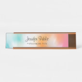 Farbige Abstrakte Kunst Moderne, handgeschriebene Schreibtischnamensplakette (Vorderseite )