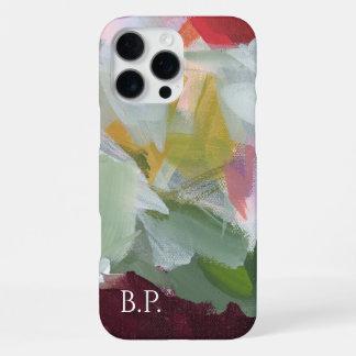 Farbige abstrakte Kunst Monogramm benutzerdefinier iPhone 16 Pro Max Hülle