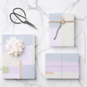 Farbige abstrakte Kunst Pastell-Verpackungspapier Geschenkpapier Set