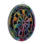 Farbige Abstrakte Kunst Personalisiert Dartscheibe (Vorderseite Links)