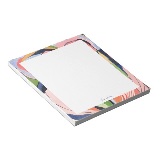 Farbige Abstrakte Kunst Personalisiert Notizblock (angewinkelt)
