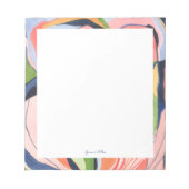 Farbige Abstrakte Kunst Personalisiert Notizblock (Vorderseite)