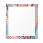 Farbige Abstrakte Kunst Personalisierter Name Notizblock (Vorderseite)