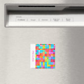 Farbige Abstrakte Kunstform Name Pink Moderne Magnet (In Situ (Geschirrspüler))