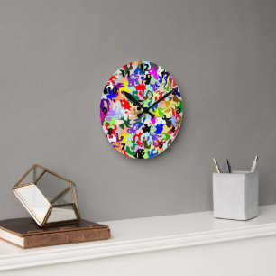 Farbige abstrakte Kunstgestaltung Runde Wanduhr