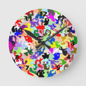 Farbige abstrakte Kunstgestaltung Runde Wanduhr (Vorderseite)