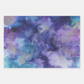 Farbige Abstrakte Künstlerische Wasserfarbenfarbe Geschenkpapier Set (Vorderseite 2)