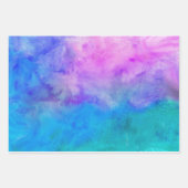 Farbige Abstrakte Künstlerische Wasserfarbenfarbe Geschenkpapier Set (Vorderseite)