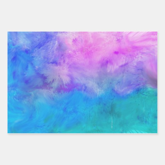 Farbige Abstrakte Künstlerische Wasserfarbenfarbe Geschenkpapier Set (Vorderseite)