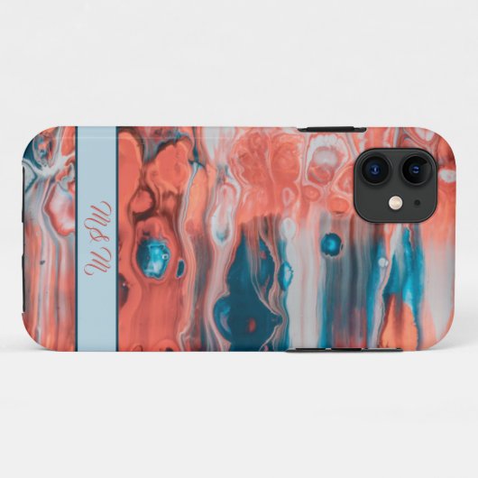 Farbige abstrakte Lackierung Monogramm-Telefongehä Case-Mate iPhone Hülle (Rückseite (Horizontal))