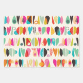 Farbige Abstrakte Liebe Formen  Geschenkpapier Set (Vorderseite 2)