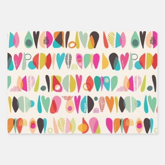 Farbige Abstrakte Liebe Formen  Geschenkpapier Set (Vorderseite 2)