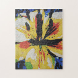 farbige abstrakte Lilienlilie-Blume Puzzle