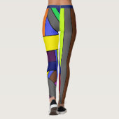 Farbige abstrakte Linien Leggings (Rückseite)
