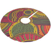 Farbige Abstrakte Linien | Rosa Lila Gelb grün Polyester Weihnachtsbaumdecke (Schrägansicht)