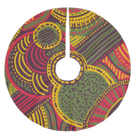 Farbige Abstrakte Linien | Rosa Lila Gelb grün Polyester Weihnachtsbaumdecke